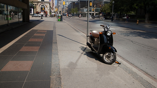 Scooter parking: the can be bumpy •