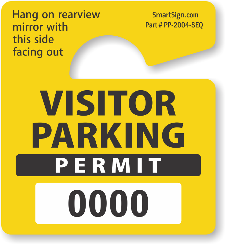 Stock parking permits are available for quick ship. With embedded print,  your text and graphics are protected under a layer of lamination. - Stock