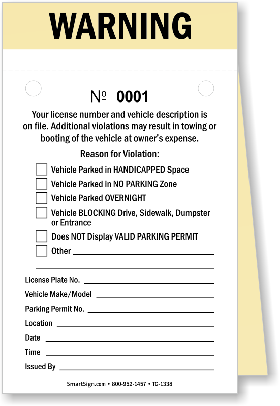 parking ticket template pdf