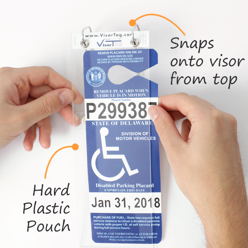 Use our innovative holders to magnetically attach your hanging permit to  your visor. - VisorTag Vertical is made from an extra sturdy, rigid 85 mil